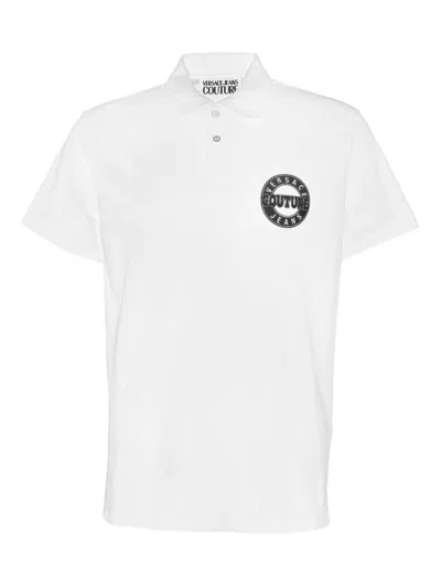 Versace Jeans Couture Logo-plaque Polo Shirt In White
