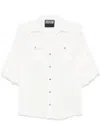 Versace Jeans Couture Puff Sleeves White Button-up Shirt In White