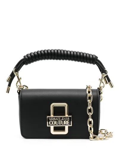 Versace Jeans Couture Logo-plaque Shoulder Bag In Black
