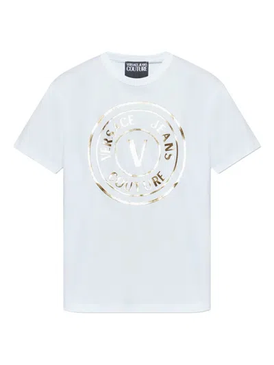 Versace Jeans Couture Logo-plaque T-shirt In White