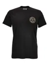 Versace Jeans Couture Black Cotton T-shirt With Print In Black