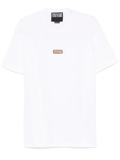 Versace Jeans Couture Logo-plaque Crewneck T-shirt In White