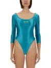 Versace Jeans Couture Warranty Logo Bodysuit With Deep Scoop Neckline