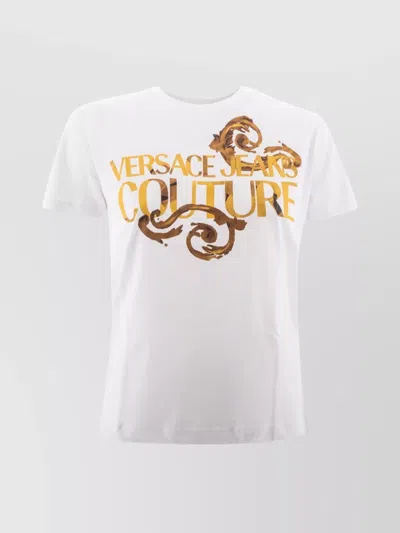 Versace Jeans Couture Logo-print Cotton T-shirt In White