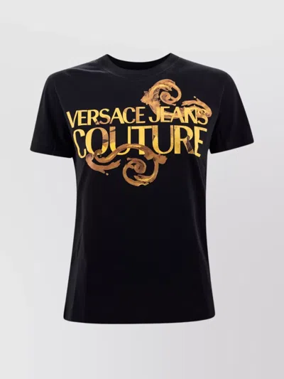 VERSACE JEANS COUTURE LOGO PRINT COTTON T-SHIRT