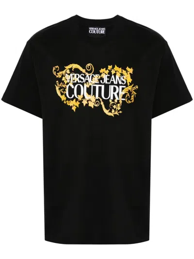 Versace Jeans Couture Logo-print Cotton T-shirt In Black