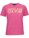 Versace Jeans Couture Logo-print Cotton T-shirt In Pink