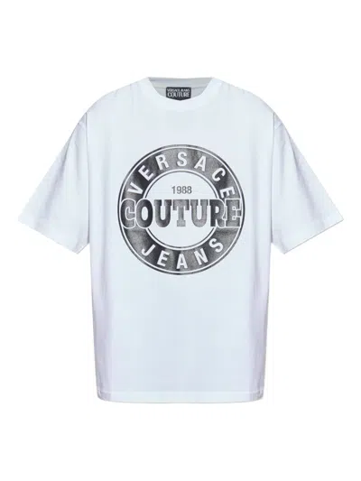 Versace Jeans Couture Logo-print Cotton T-shirt In White