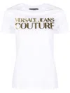 Shop Versace Jeans Couture Logo-print Cotton T-shirt In White