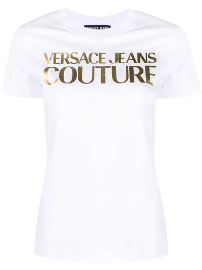 Versace Jeans Couture Logo-print Cotton T-shirt In White