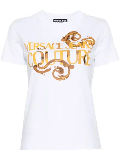 VERSACE JEANS COUTURE LOGO-PRINT COTTON T-SHIRT