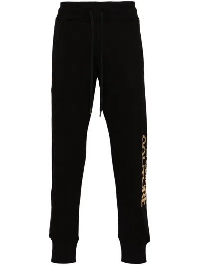 Versace Jeans Couture Logo-print Cotton Track Pants In Schwarz