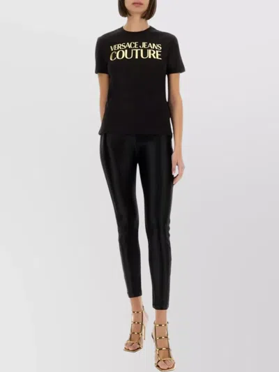 Versace Jeans Couture Logo Print Crew Neck T-shirt With Short Sleeves
