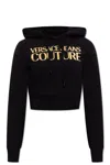 Versace Jeans Couture Cropped Sweatshirt With Logo In Black