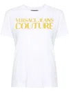 Versace Jeans Couture Metallic Logo Crew Neck T-shirt In White