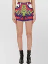 Versace Jeans Couture Logo-print Denim Shorts In Multi