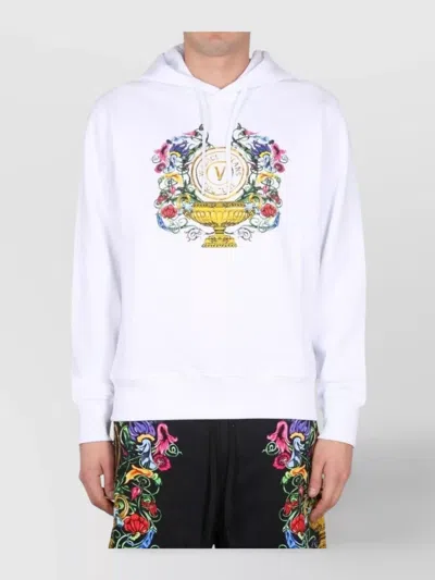 VERSACE JEANS COUTURE LOGO PRINT HOODED SWEATSHIRT