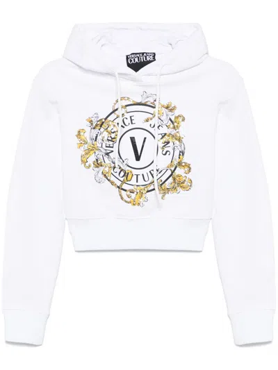Versace Jeans Couture Logo-print Hoodie In White
