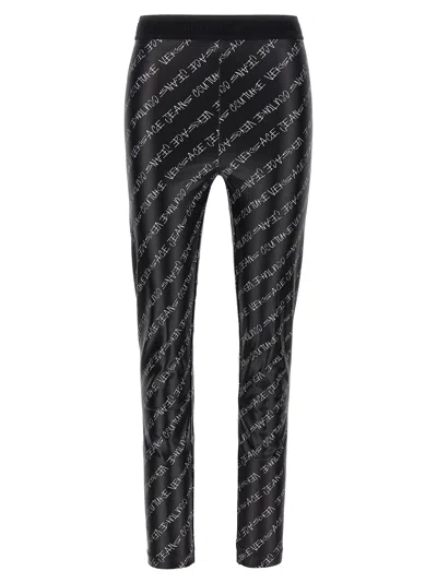 Versace Jeans Couture Logo Print Leggings Black
