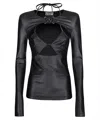 Versace Jeans Couture Black V-emblem Long Sleeve T-shirt In Black