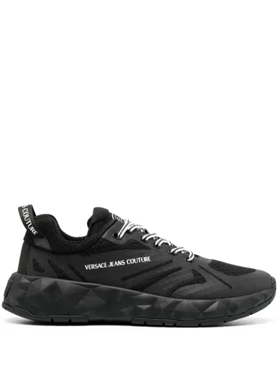 Versace Jeans Couture Logo-print Low-top Sneakers In Black