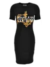 Versace Jeans Couture Black Vestiti Jersey Stretch Minidress In Black