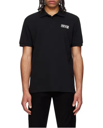 Versace Jeans Couture Logo Print Polo In Blue