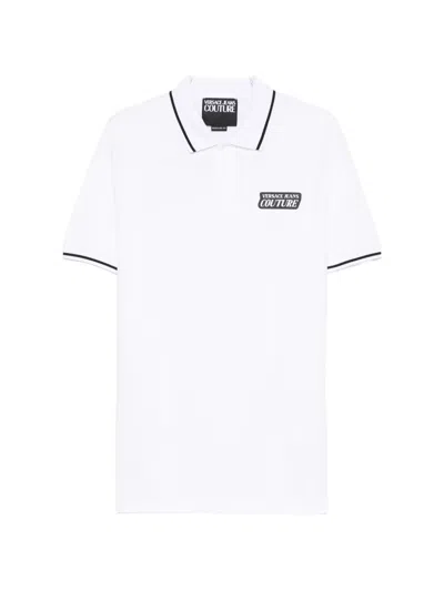 Versace Jeans Couture Logo-print Polo Shirt In White