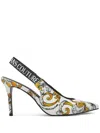 Versace Jeans Couture Logo-print Pumps In White