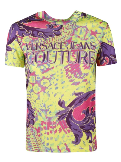 Versace Jeans Couture Logo Print Regular T-shirt In Multicolor