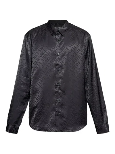 Versace Jeans Couture Logo-print Shirt In Black