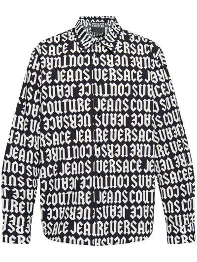 Versace Jeans Couture Logo-print Shirt In Black