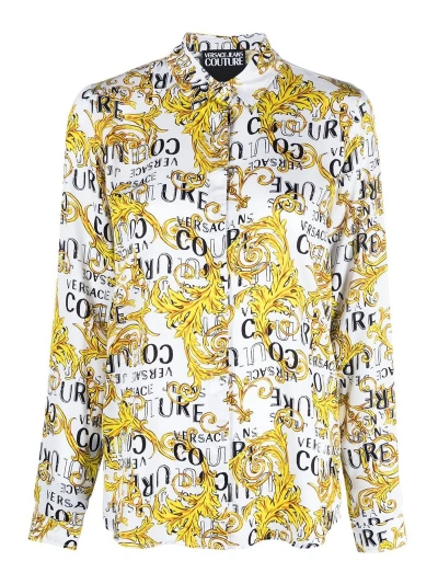 Versace Jeans Couture Logo Print Shirt In White
