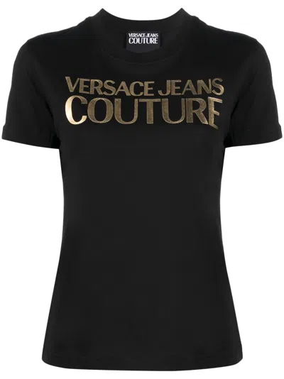 Versace Jeans Couture T-shirt Mit Logo-print In Black