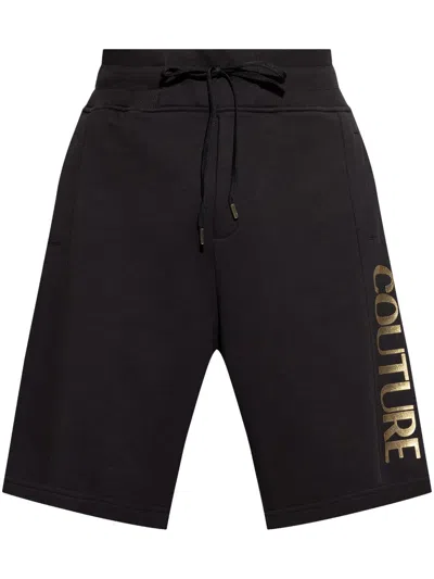 Versace Jeans Couture Logo-print Shorts In Black