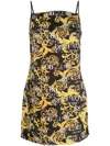 Versace Jeans Couture Logo Print Sleeveless Minidress In Black