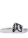 Versace Jeans Couture Slide Sandal With Logo In White