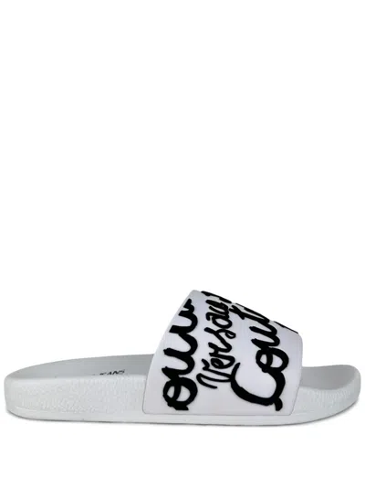 VERSACE JEANS COUTURE LOGO-PRINT SLIDES