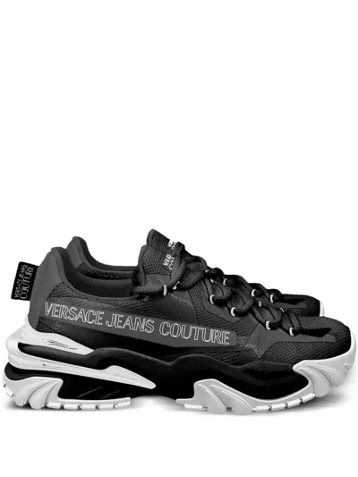 Versace Jeans Couture Logo-print Sneakers In Black