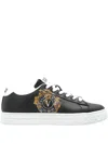 Versace Jeans Couture Logo-print Sneakers In Black