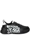 Versace Jeans Couture Logo-print Sneakers In Black