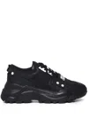 Versace Jeans Couture Logo-print Panelled Leather Sneakers In Black