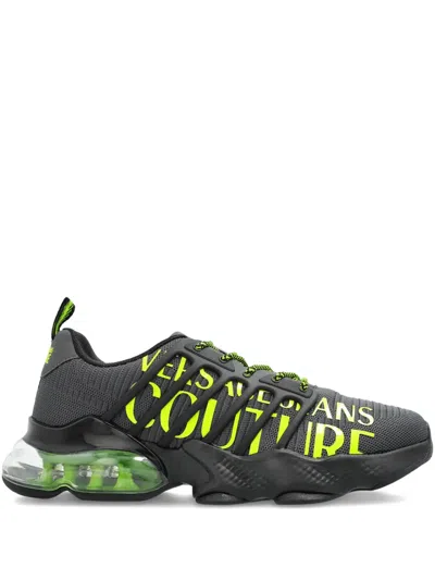 Versace Jeans Couture Logo-print Sneakers In Black