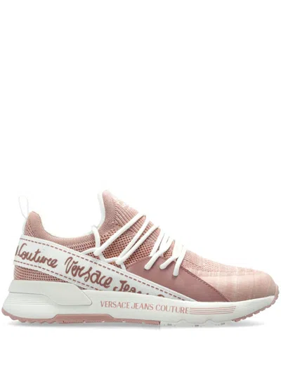 Versace Jeans Couture Logo-print Sneakers In Pink