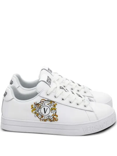 Versace Jeans Couture Logo-print Sneakers In White