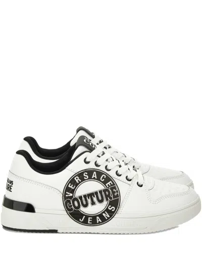 Versace Jeans Couture Logo-print Sneakers In White
