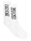 Versace Jeans Couture Intarsia-knit Logo Socks In Gray