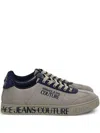Versace Jeans Couture Logo-print Suede Sneakers In Gray