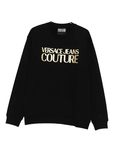 Versace Jeans Couture Logo-print Sweatshirt In Black