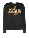 Versace Jeans Couture Black Screen-printed Sweatshirt In Black